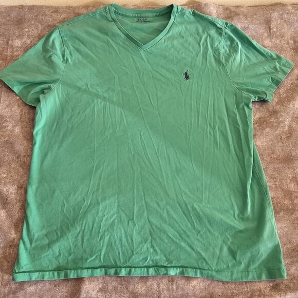 Polo Ralph Lauren Size Large Men's Classic-Fit V-Neck T-Shirt Green - Picture 1 of 5